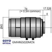 4/3 inch (Ø23mm) 50mm F2-22 Megapixel Lens